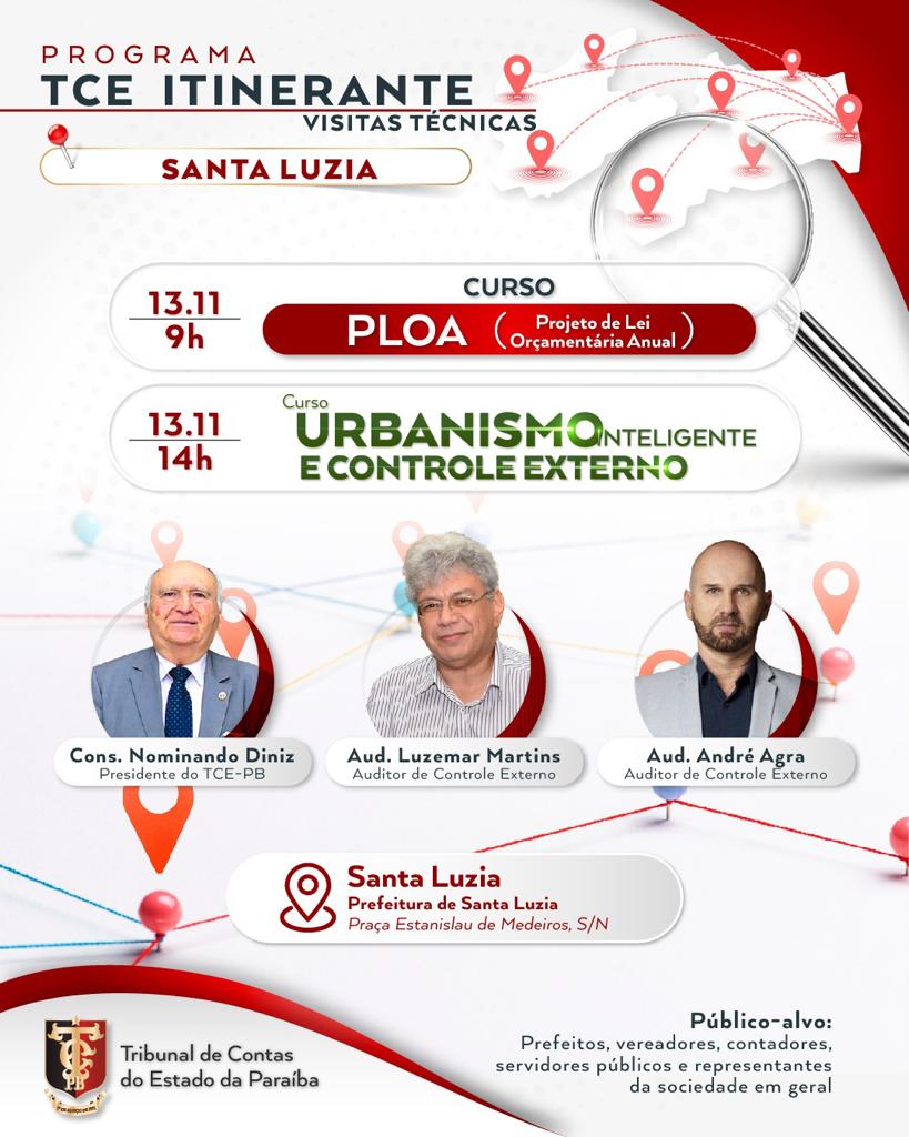 Programa TCE Itinerante estará em Santa Luzia no próximo dia 13